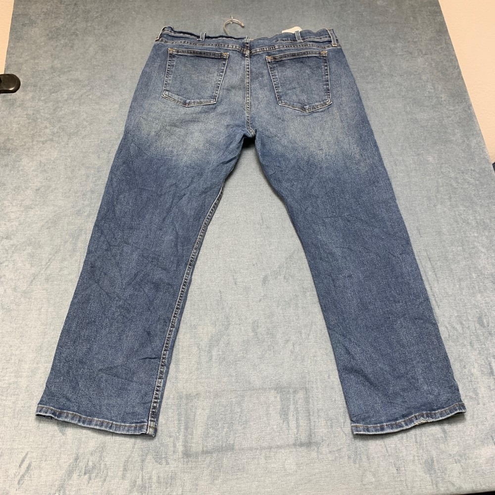 George Jeans Men 40x30 Blue Denim Cotton Stretch Medium Wash Bootcut Leg Outdoor